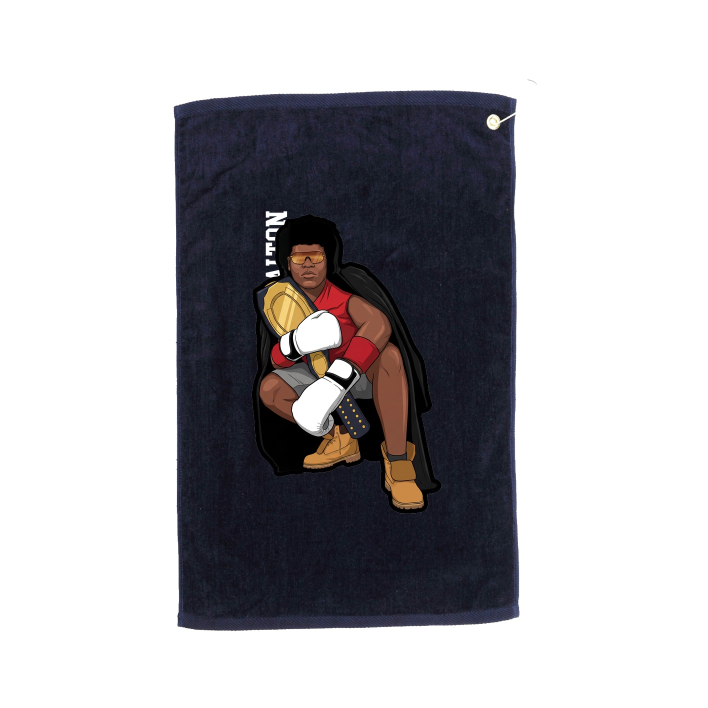 Golf Towel — Name Vertical in Navy
