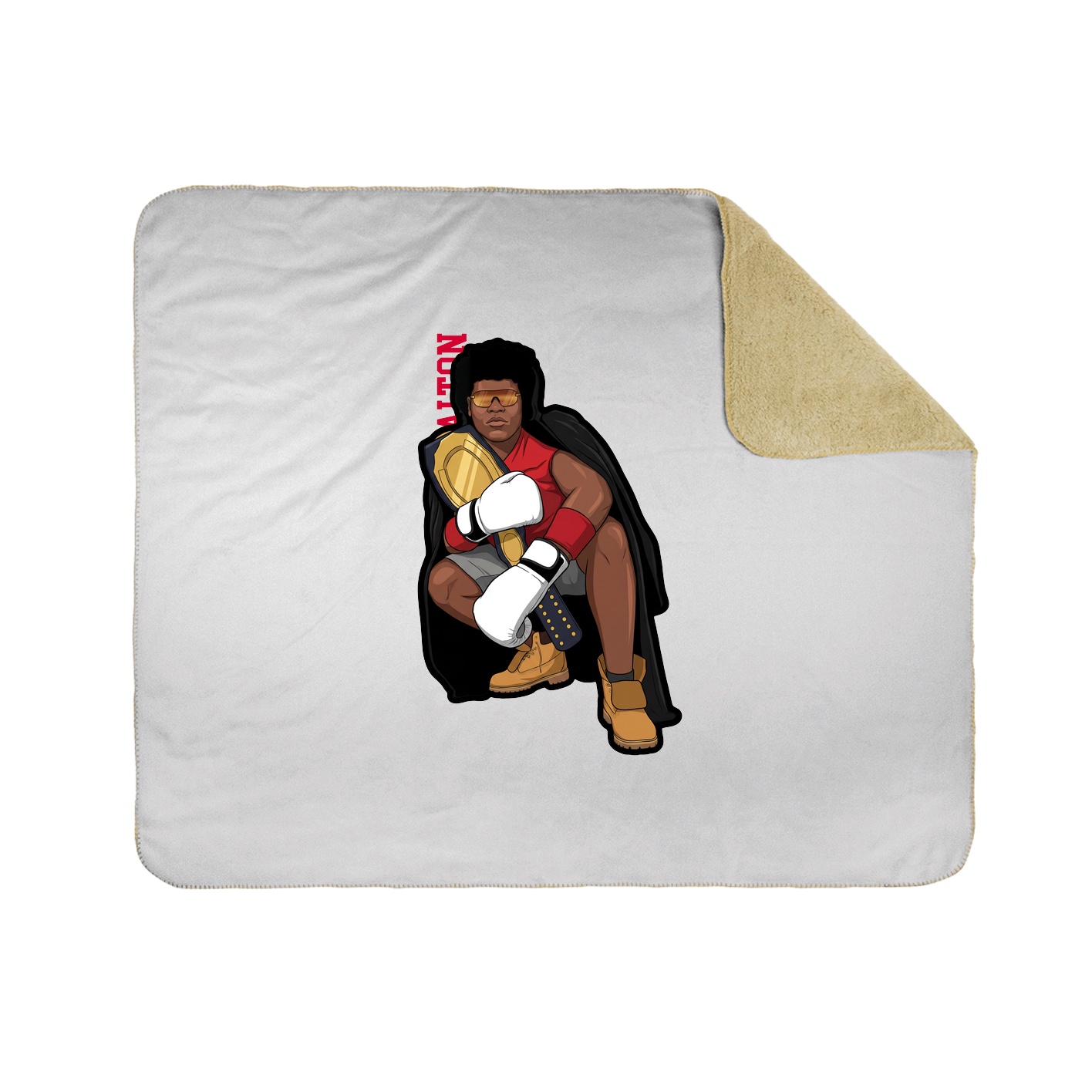 Throw Blanket — Name Vertical in White