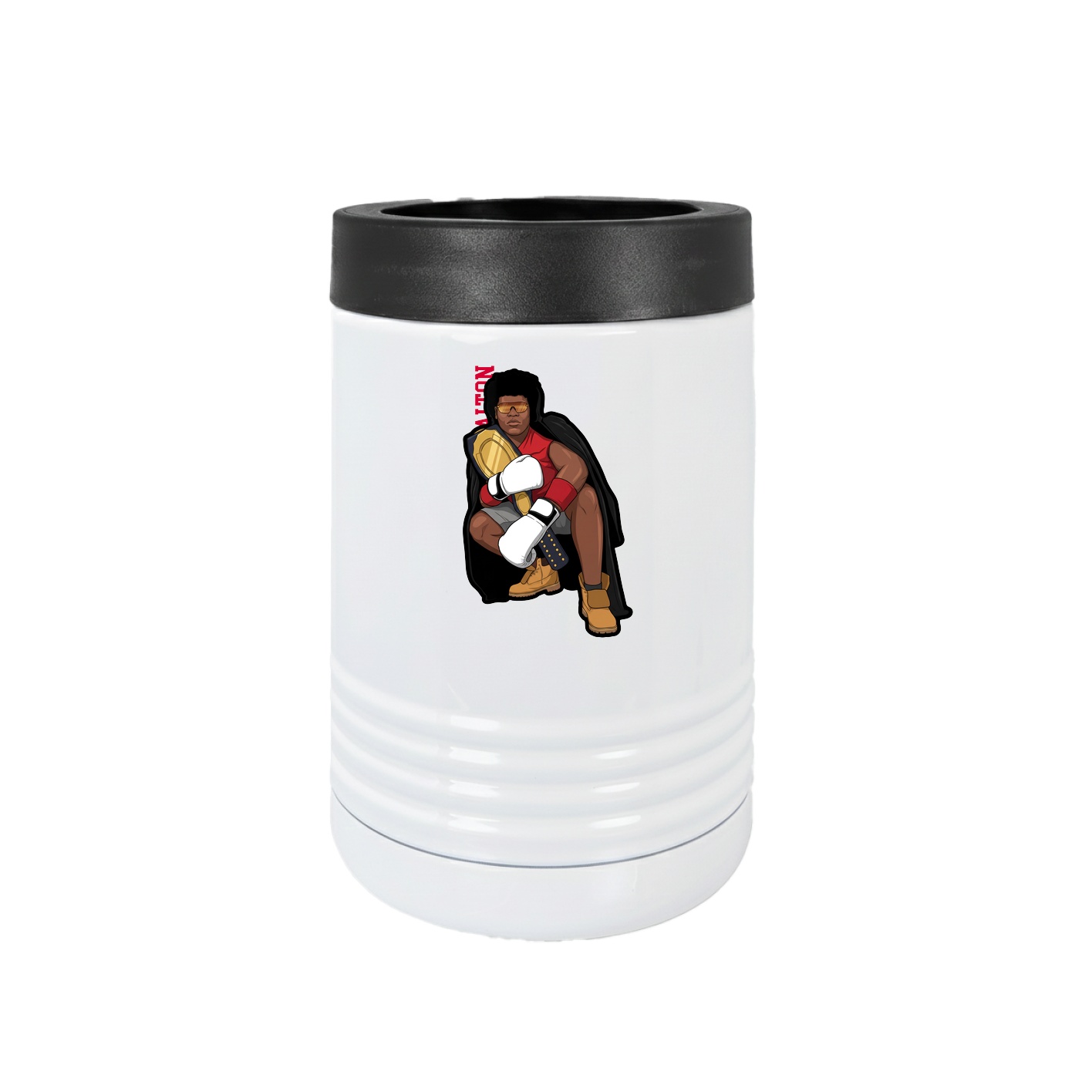 Beverage Holder — Name Vertical in White