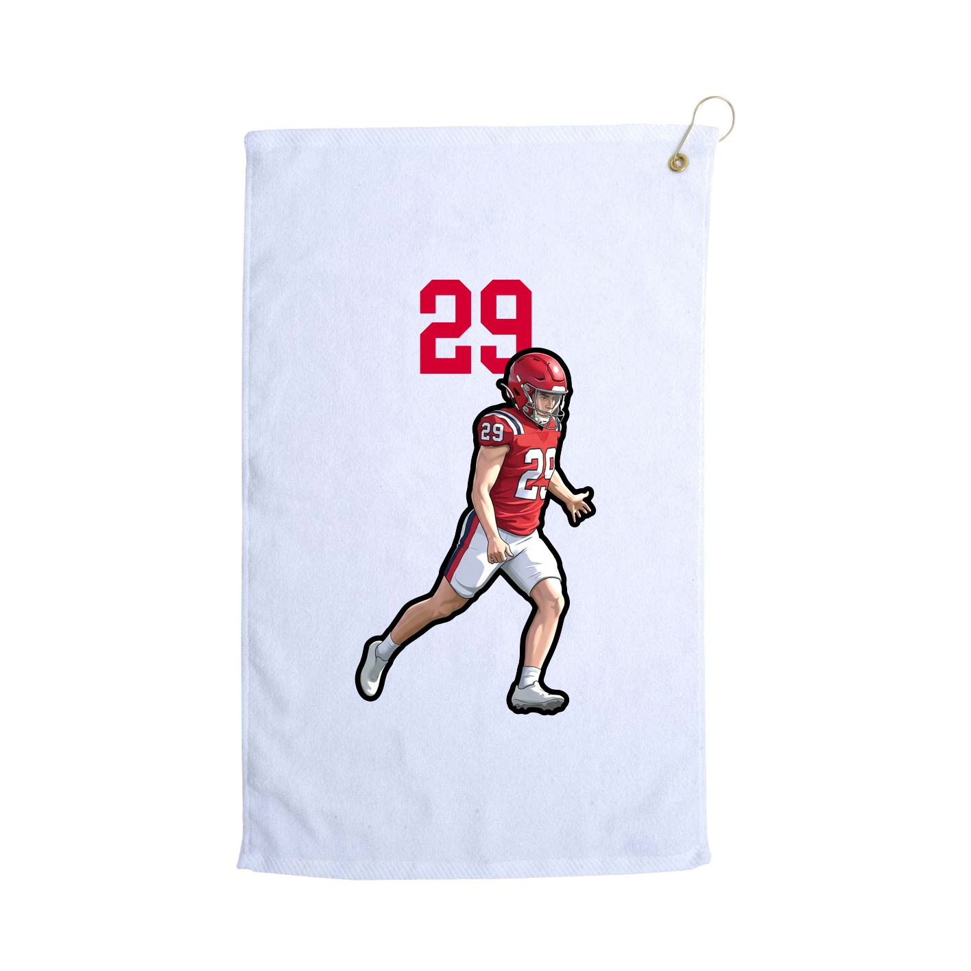 Golf Towel — Number Top in White