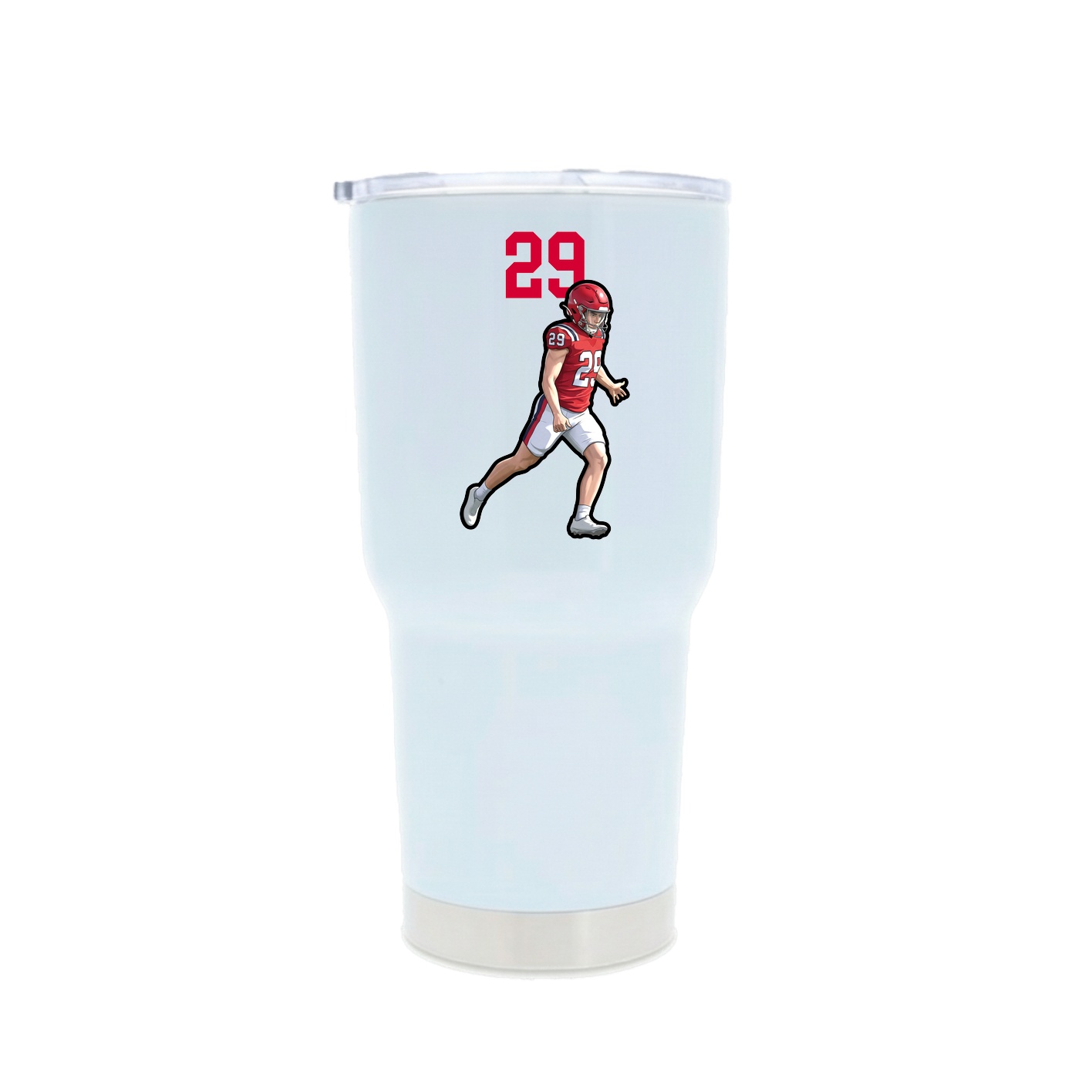 30oz Stainless Steel Tumbler — Number Top in White