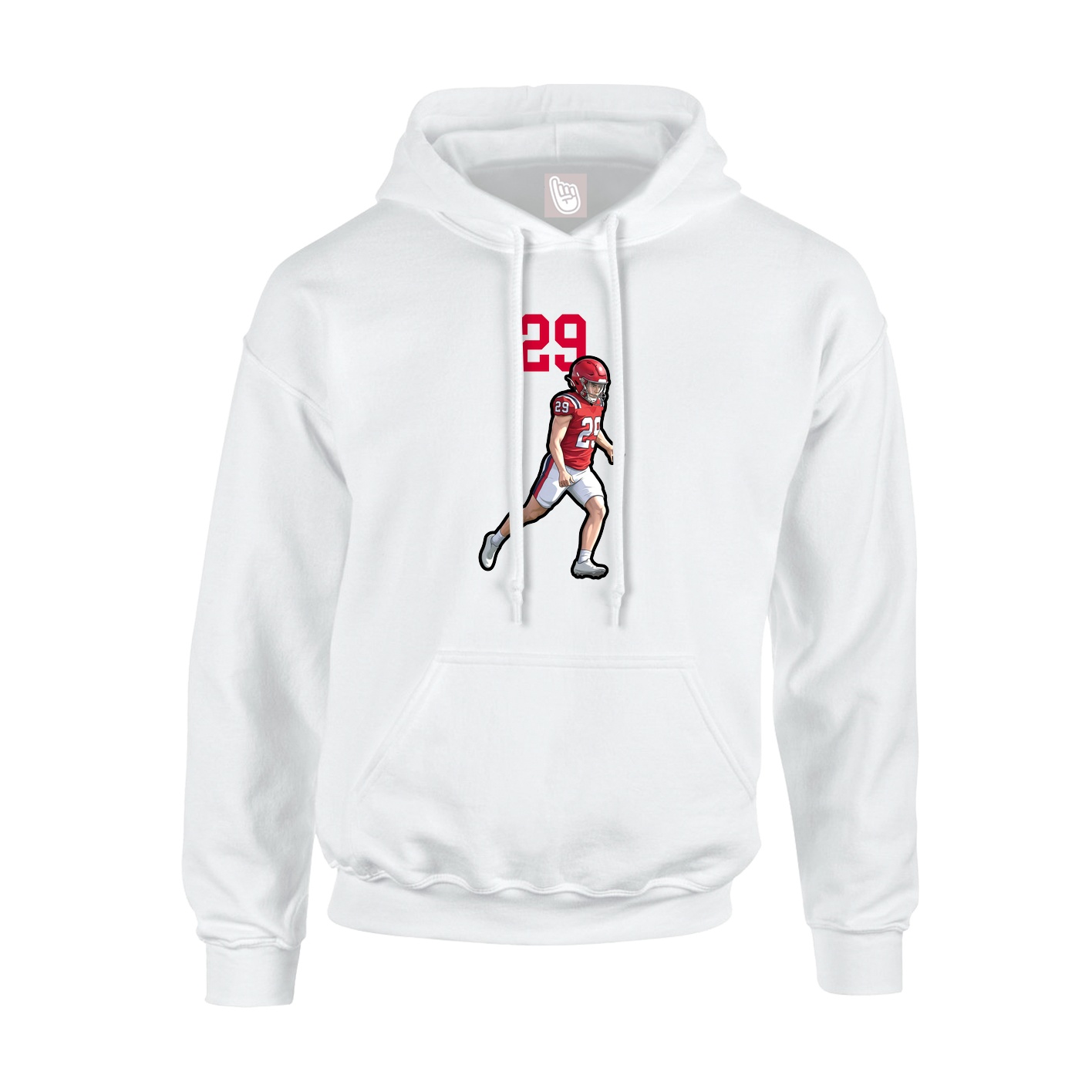 Youth Hoodie — Number Top in White