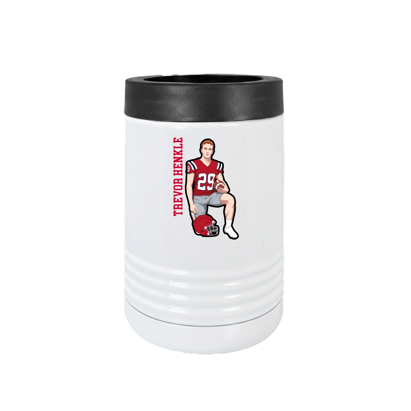 Beverage Holder — Name Vertical in White