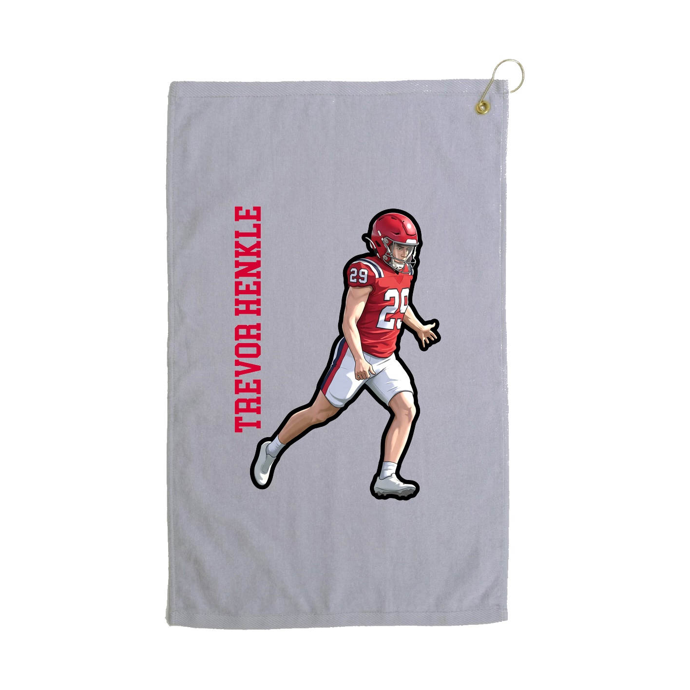 Golf Towel — Name Vertical in Grey
