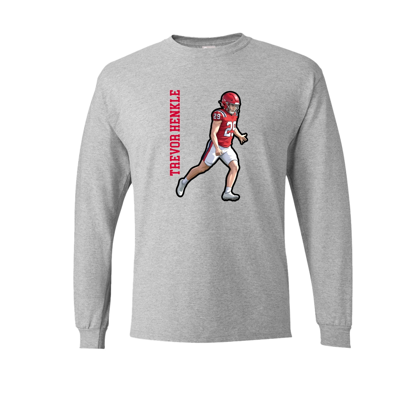 Long Sleeve Tee — Name Vertical in Grey