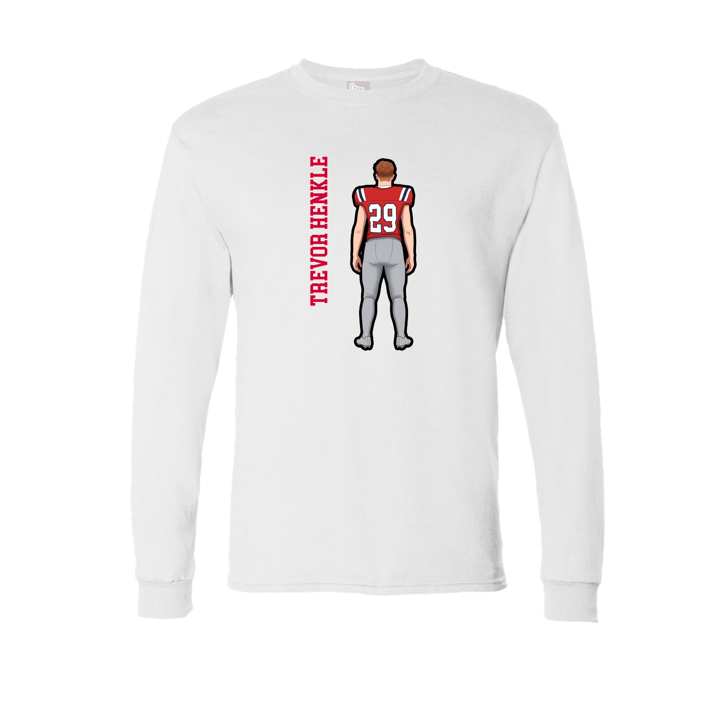 Long Sleeve Tee — Name Vertical in White