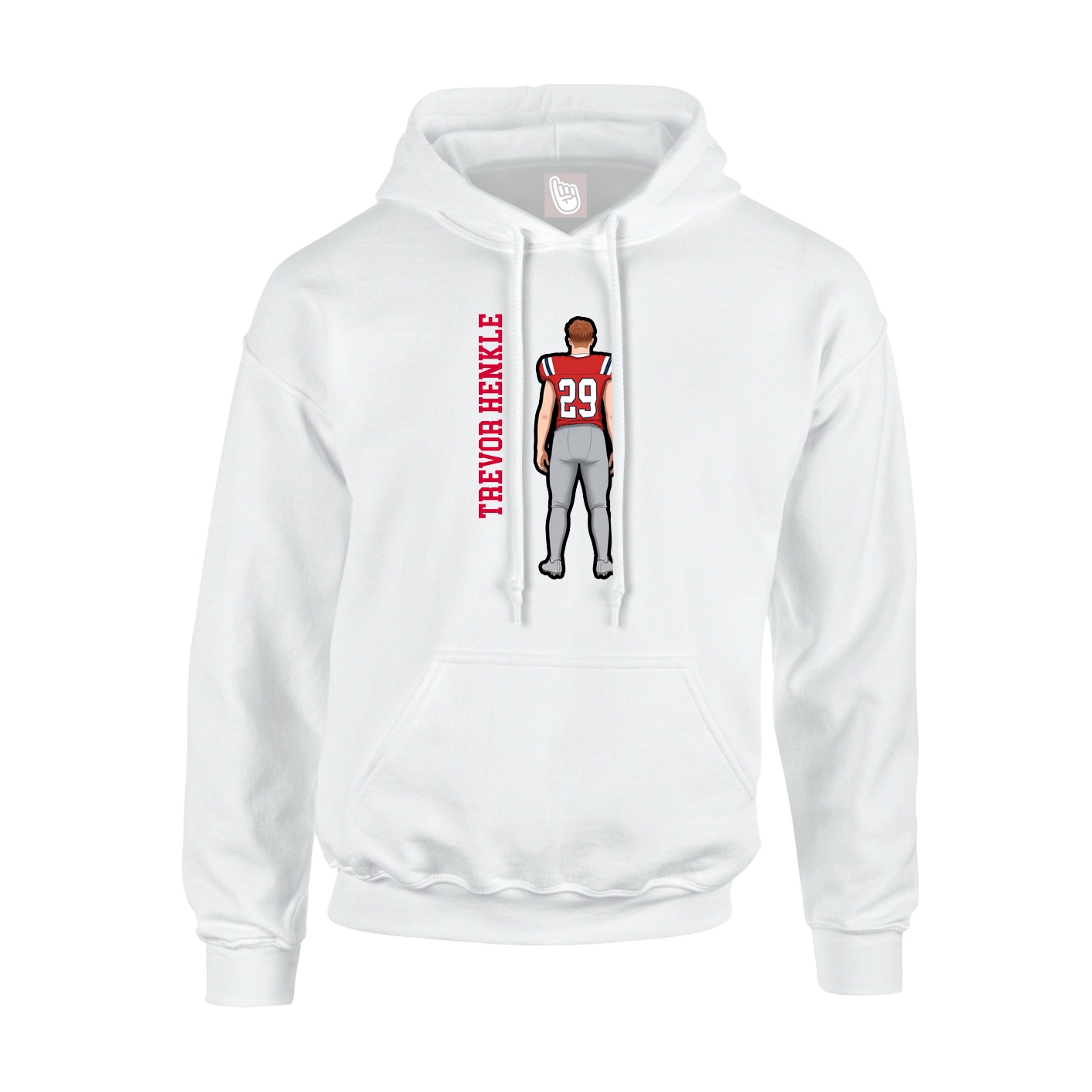 Hoodie — Name Vertical in White