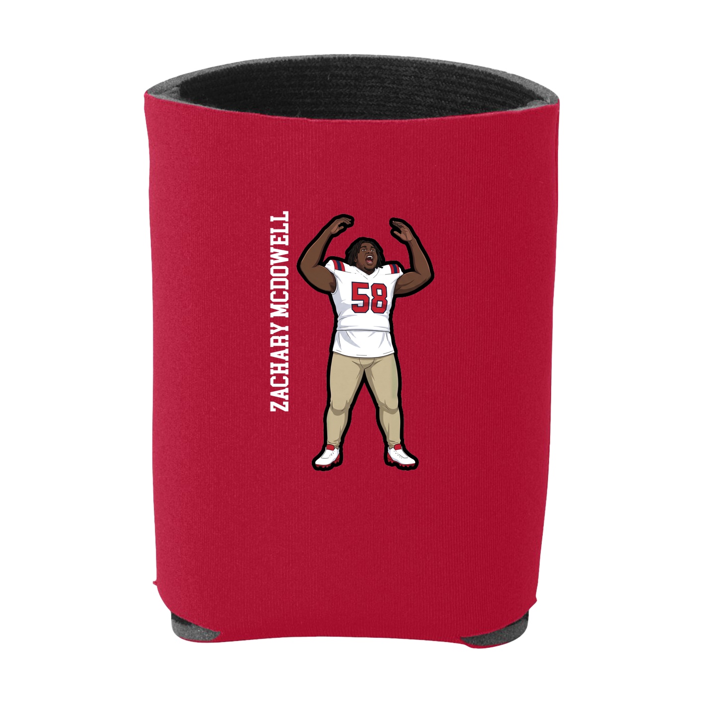 Can Holder — Name Vertical in Red