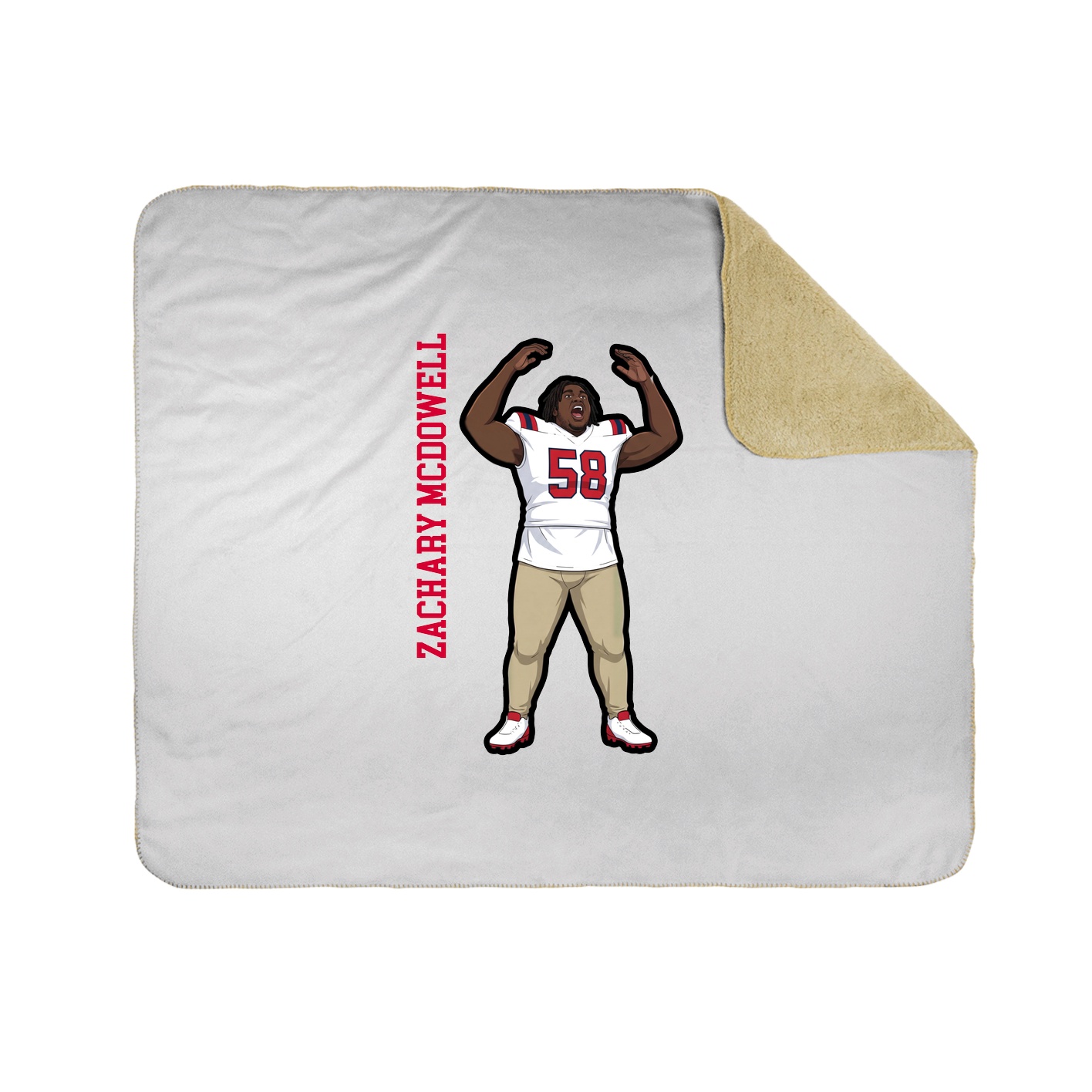 Throw Blanket — Name Vertical in White