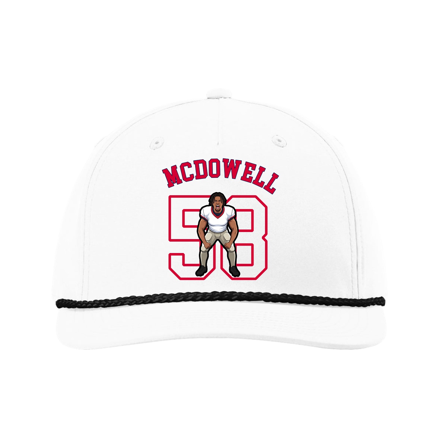 Five-Panel Classic Rope Cap — Shirsey Arch in White