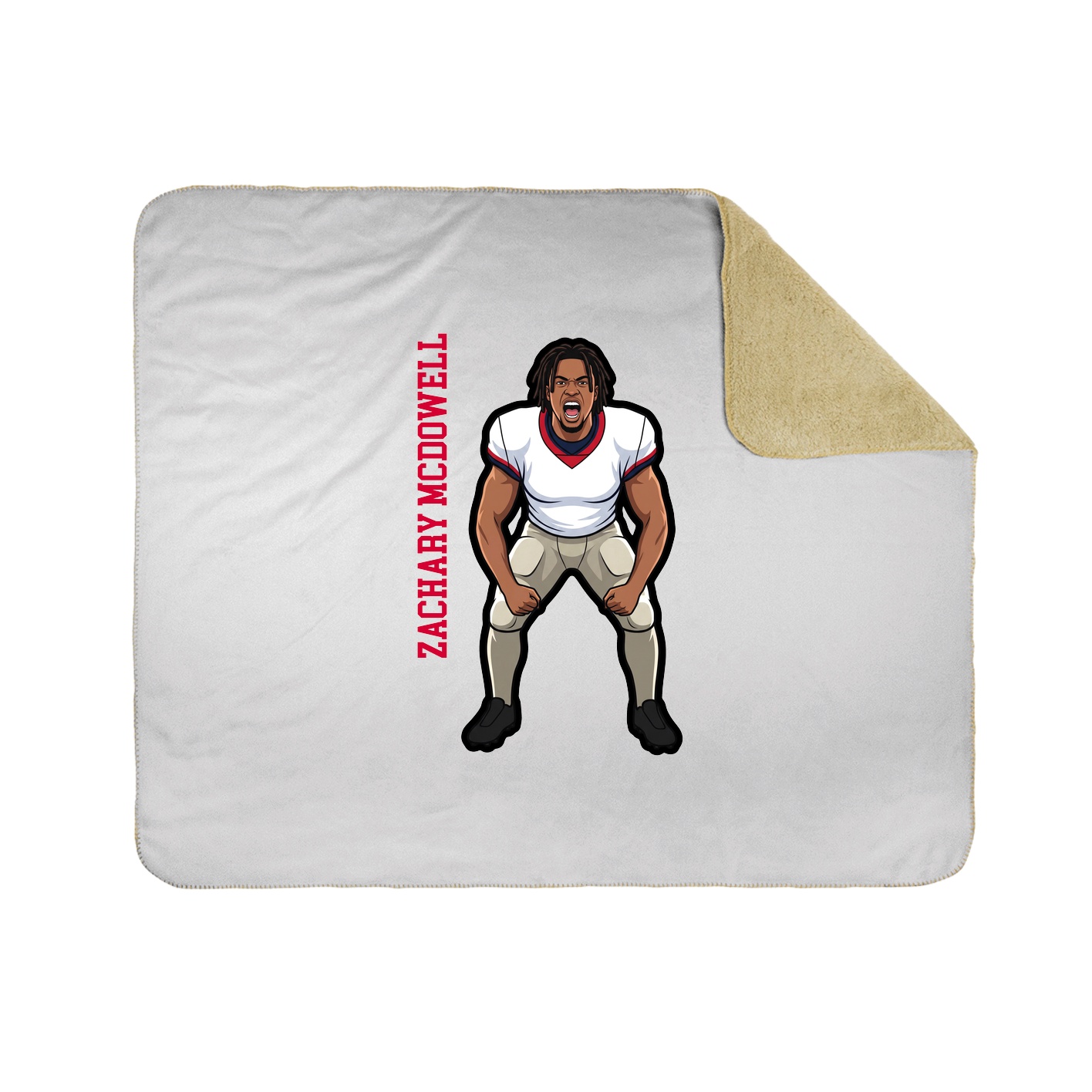 Throw Blanket — Name Vertical in White