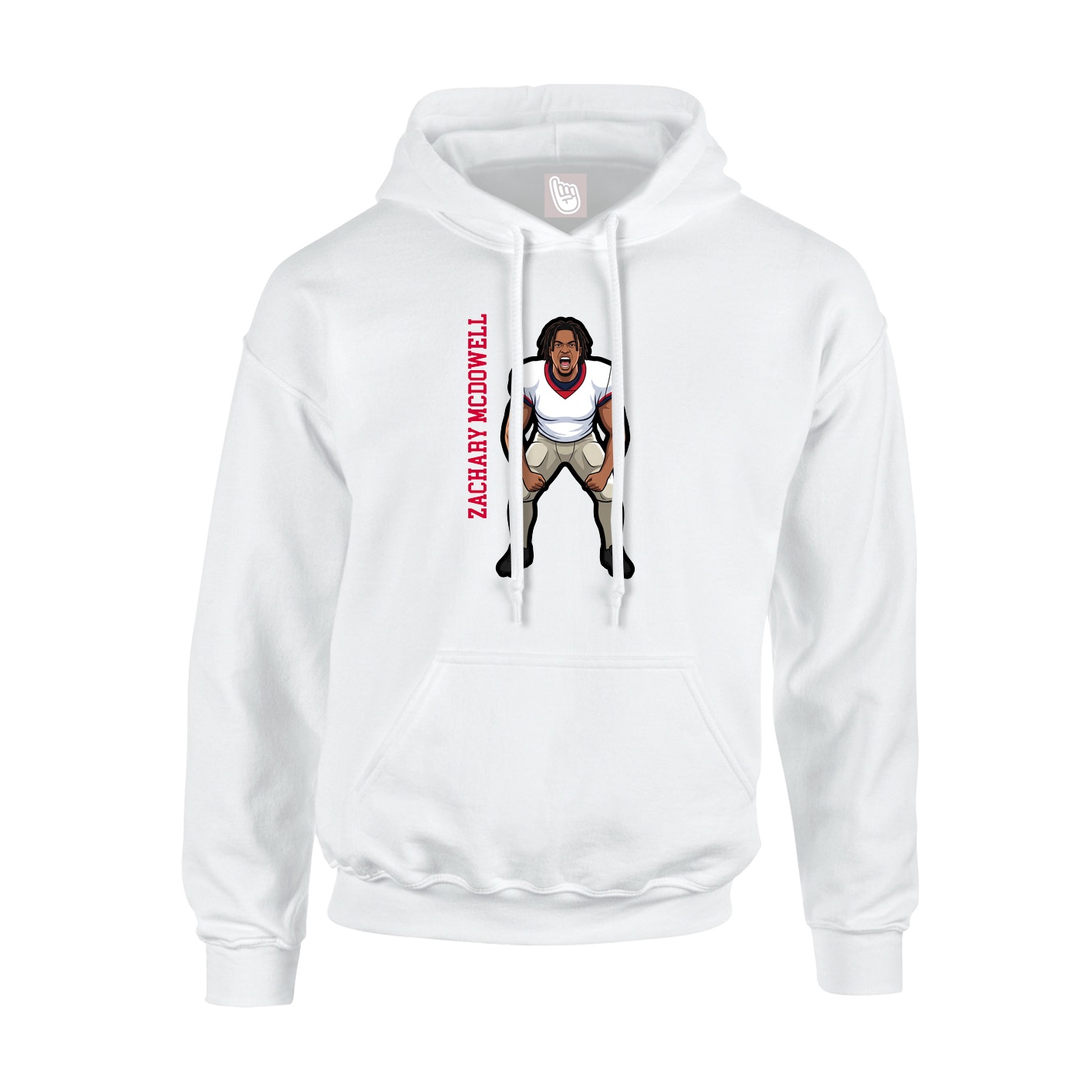 Youth Hoodie — Name Vertical in White