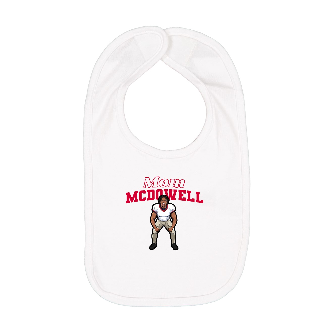 Infant Bib — Mothers Day Block in White