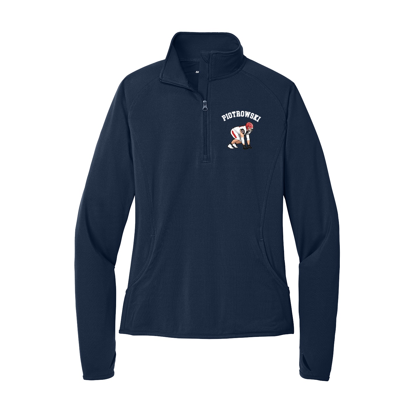 Women's Q-Zip Pullover — Shirsey Arch in Navy