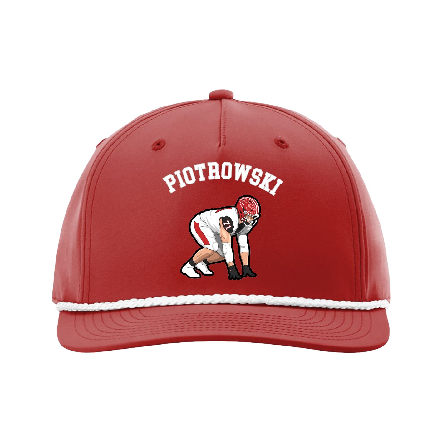 Five-Panel Classic Rope Cap — Shirsey Arch in Red