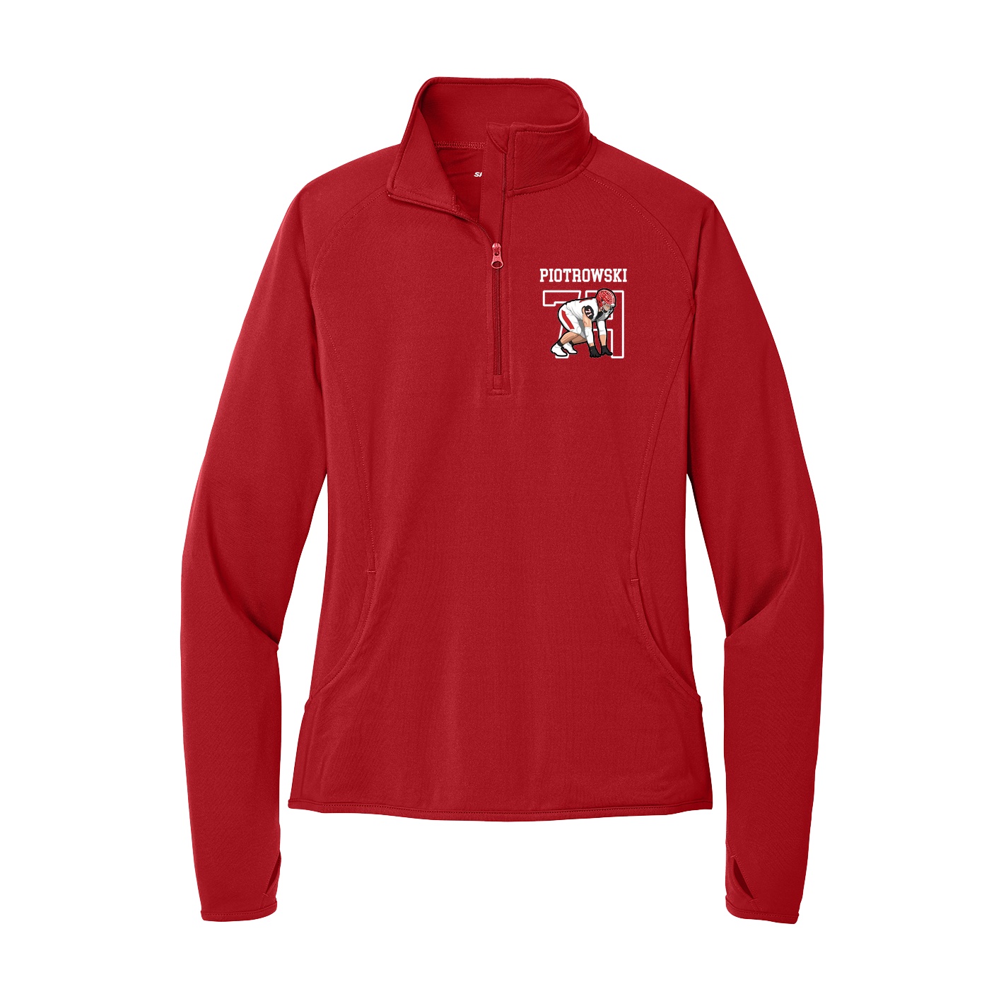 Women's Q-Zip Pullover — Shirsey in Red