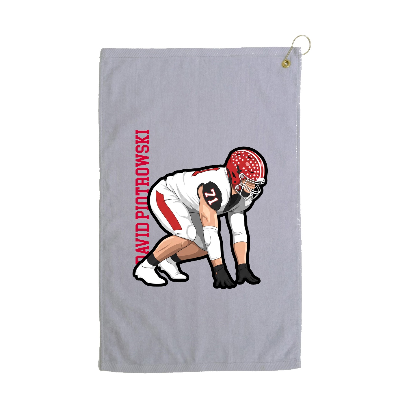 Golf Towel — Name Vertical in Grey