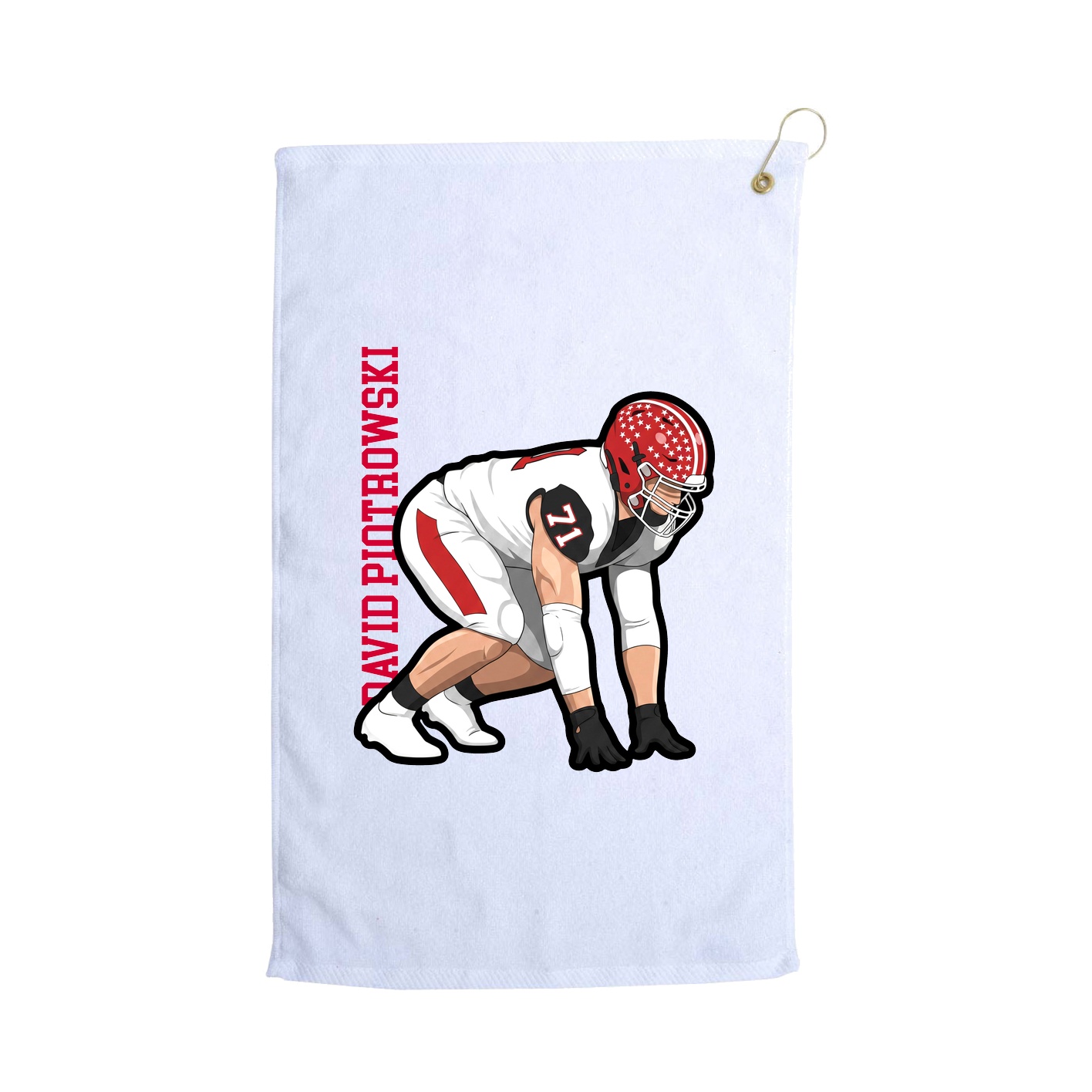 Golf Towel — Name Vertical in White