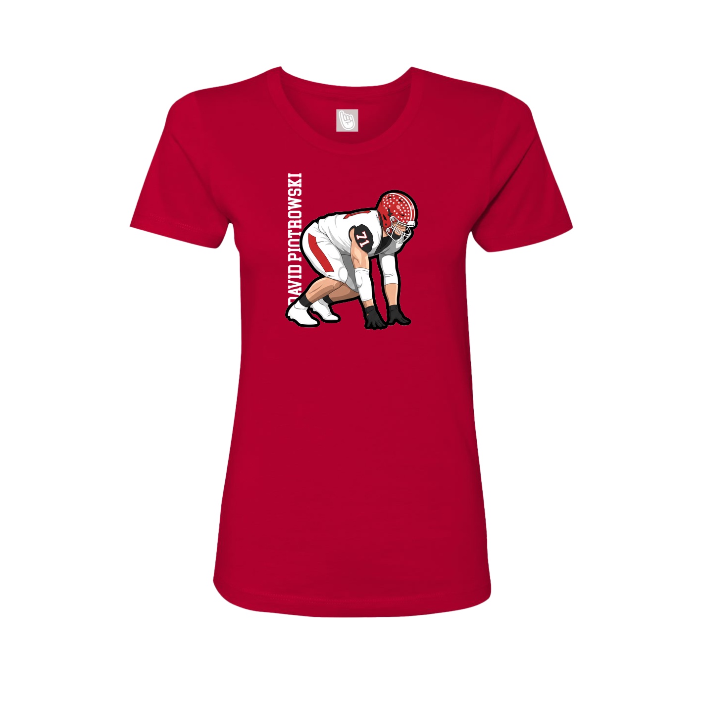 Womens Tee — Name Vertical in Red