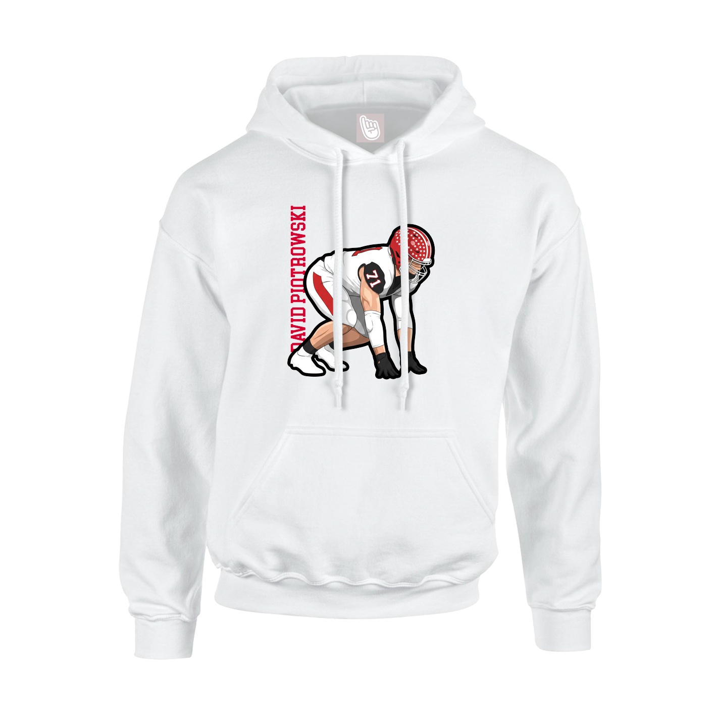 Hoodie — Name Vertical in White