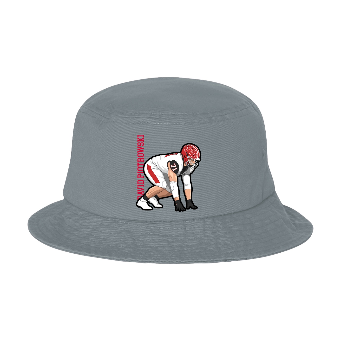 Bucket Cap — Name Vertical in Grey