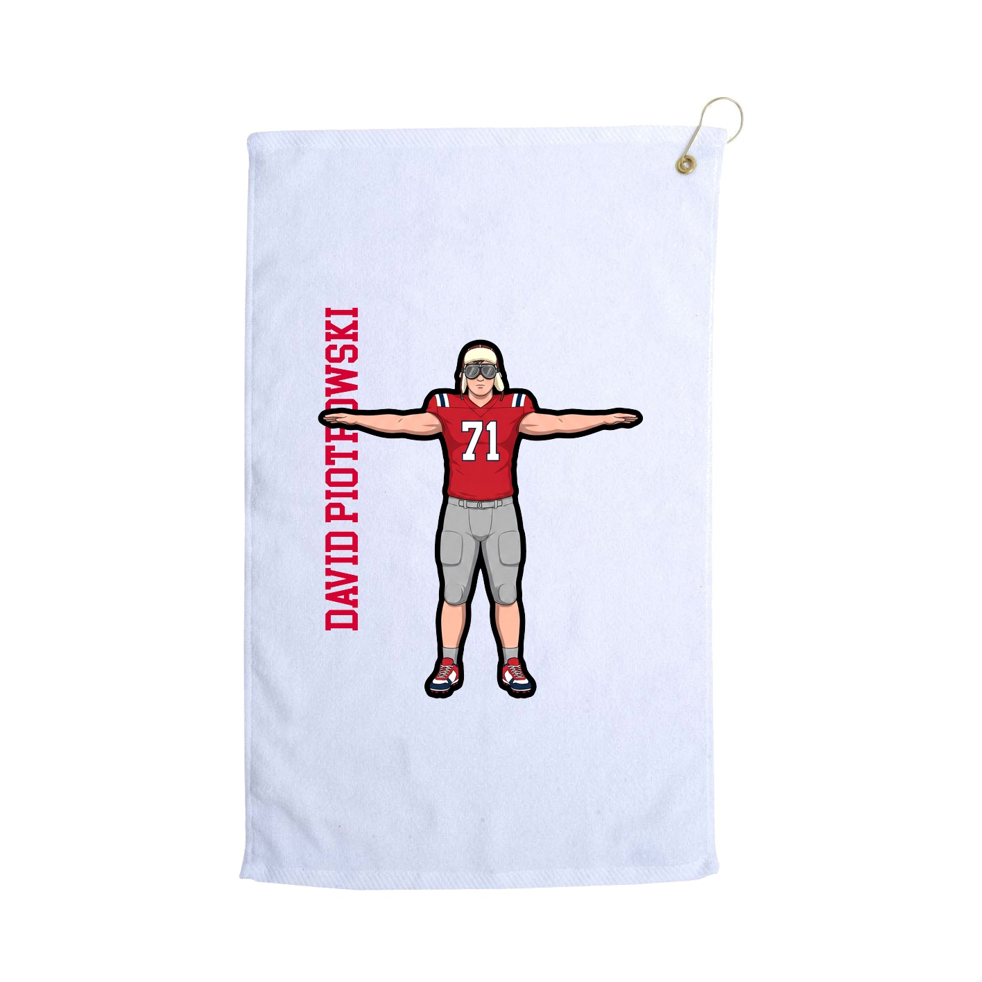 Golf Towel — Name Vertical in White