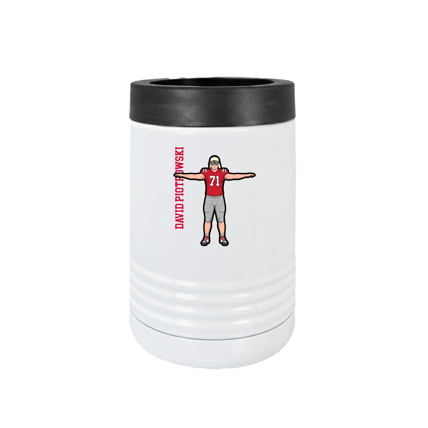 Beverage Holder — Name Vertical in White