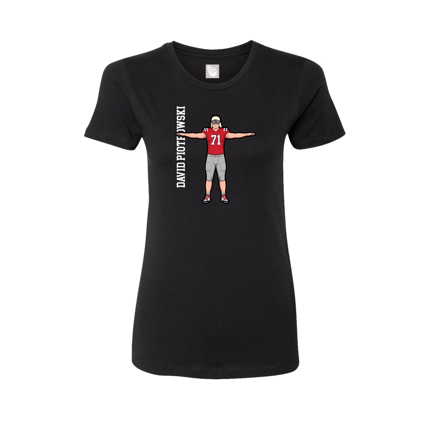 Fitted Women's Tee — Name Vertical in Black