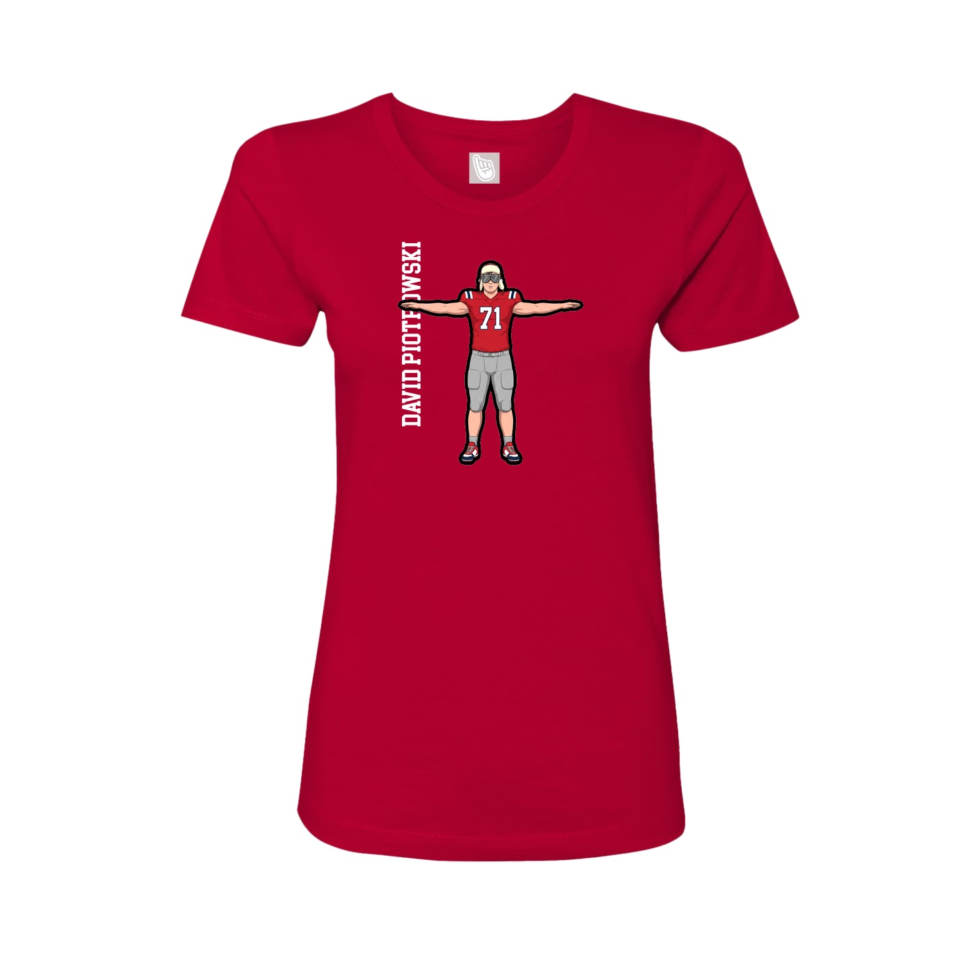 Womens Tee — Name Vertical in Red