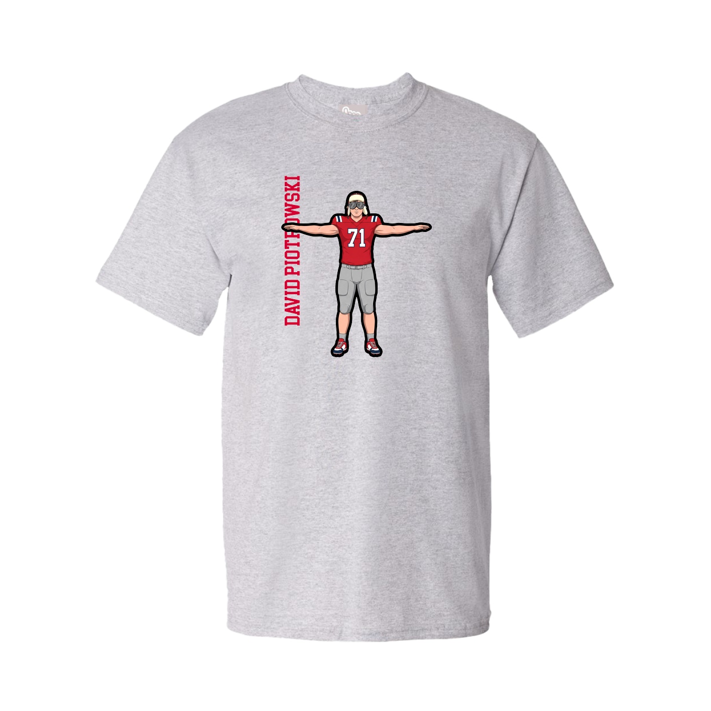 Youth Tee — Name Vertical in Grey