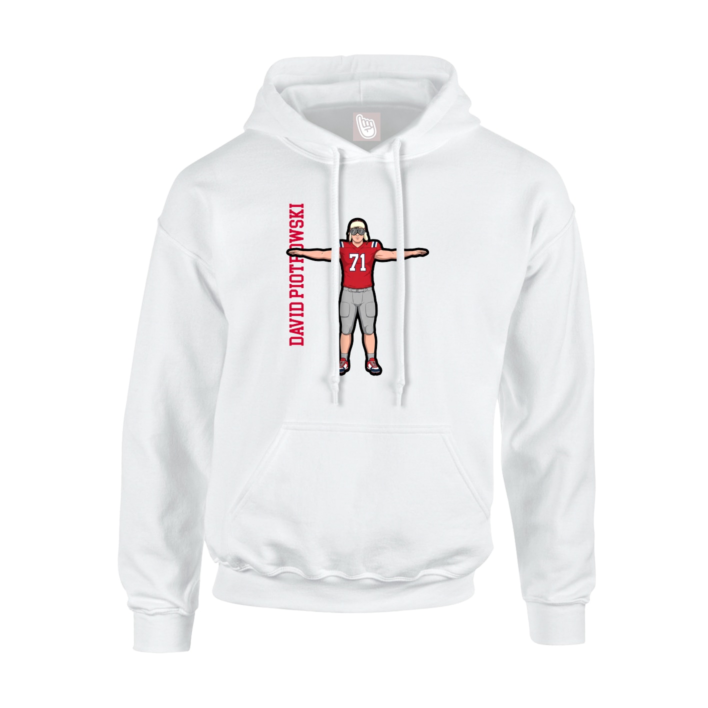 Youth Hoodie — Name Vertical in White