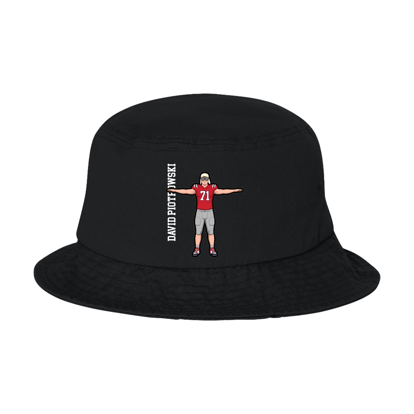 Bucket Cap — Name Vertical in Black