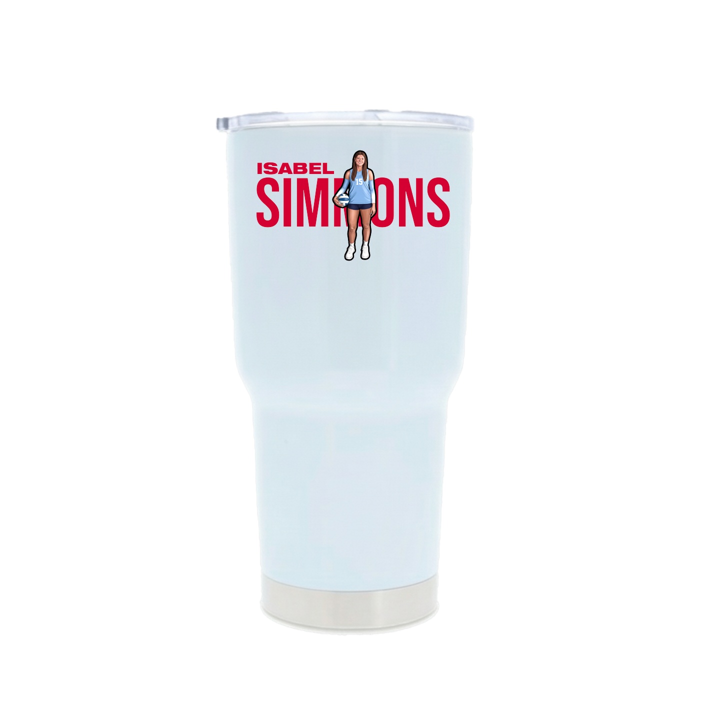 30oz Stainless Steel Tumbler — Player Name in White