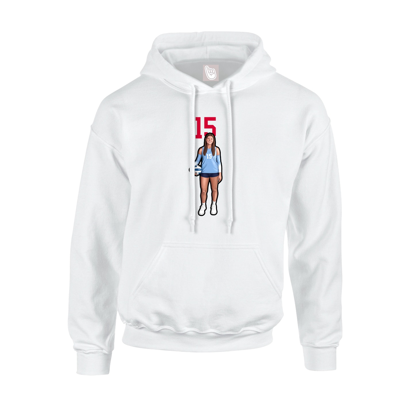 Youth Hoodie — Number Top in White