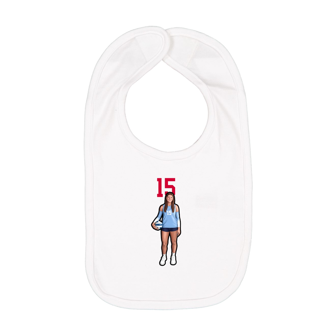 Infant Bib — Number Top in White