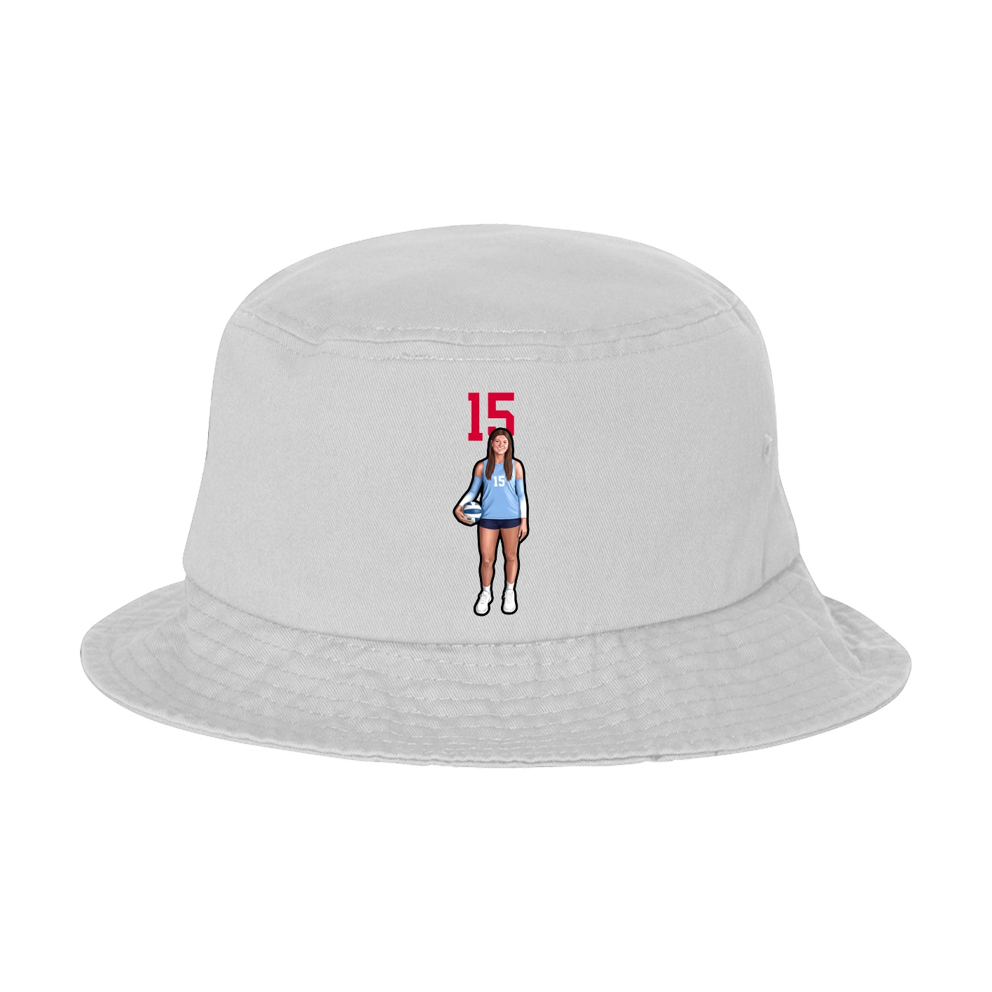 Bucket Cap — Number Top in White