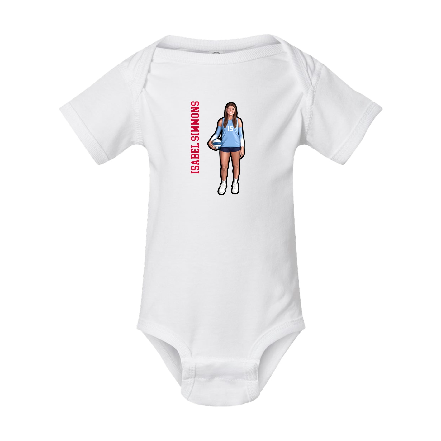 Baby Onesie — Name Vertical in White