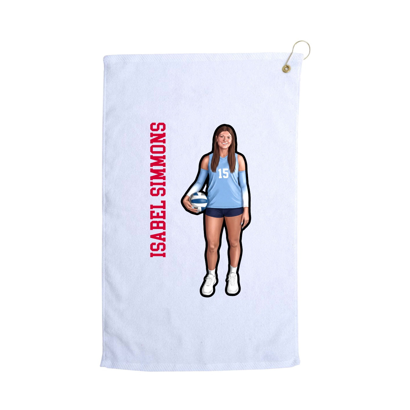 Golf Towel — Name Vertical in White