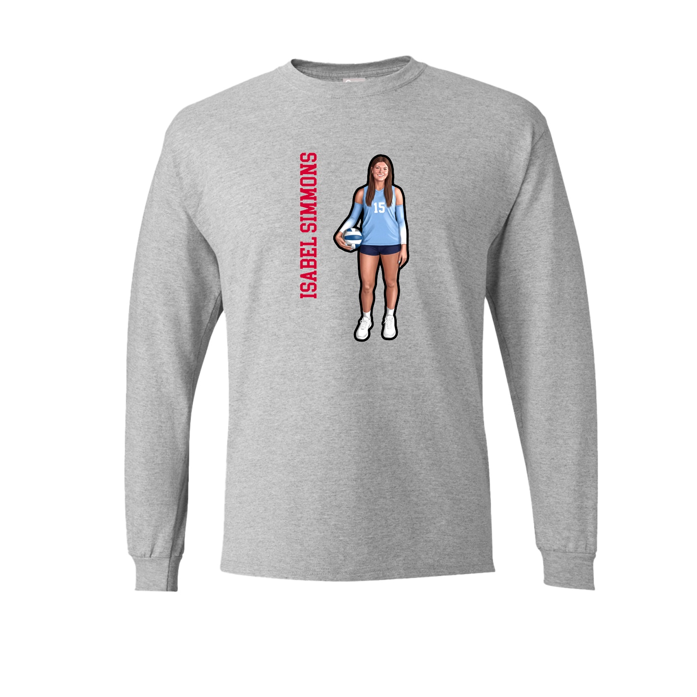 Long Sleeve Tee — Name Vertical in Grey