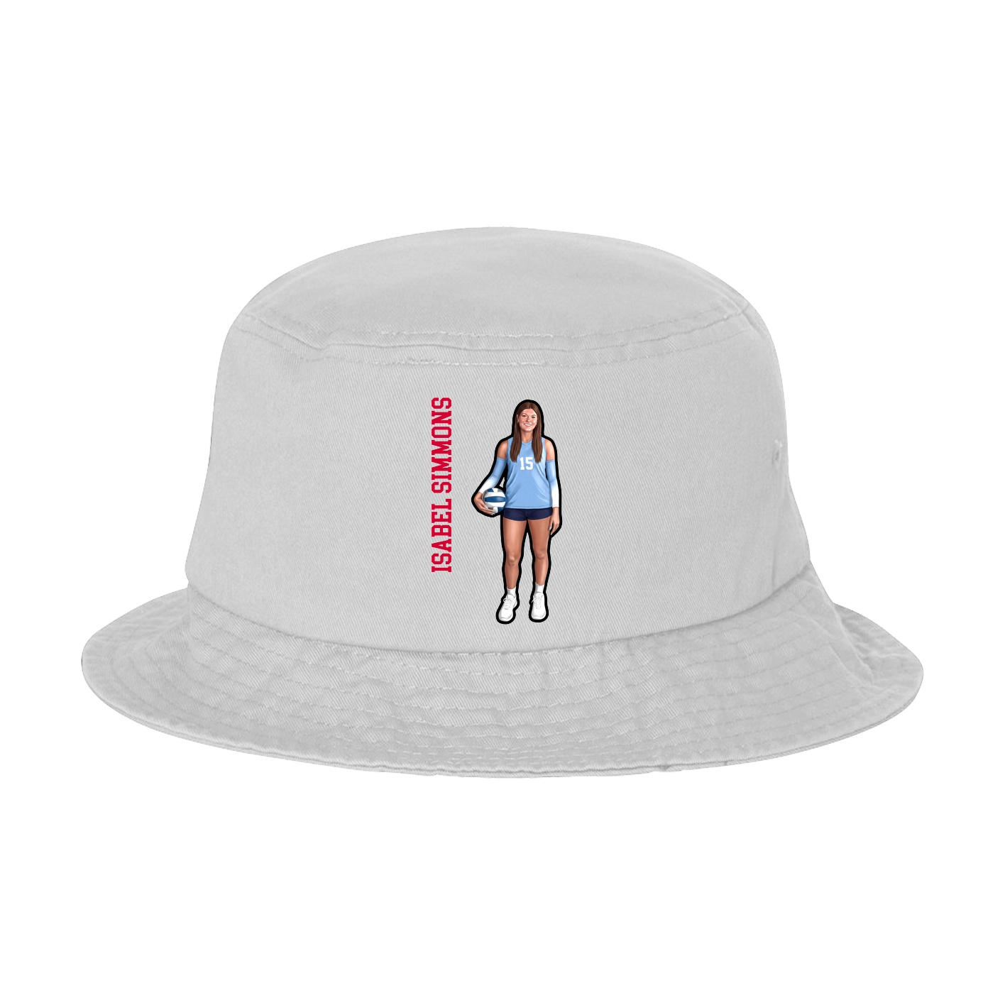 Bucket Cap — Name Vertical in White