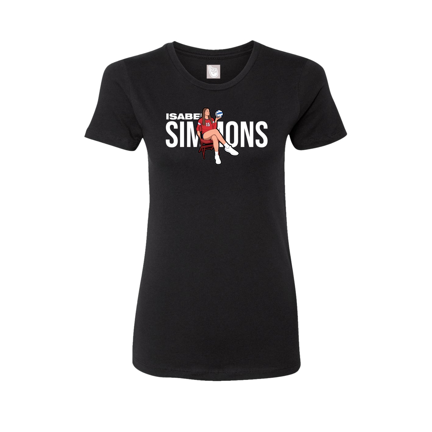 Fitted Women's Tee — Player Name in Black