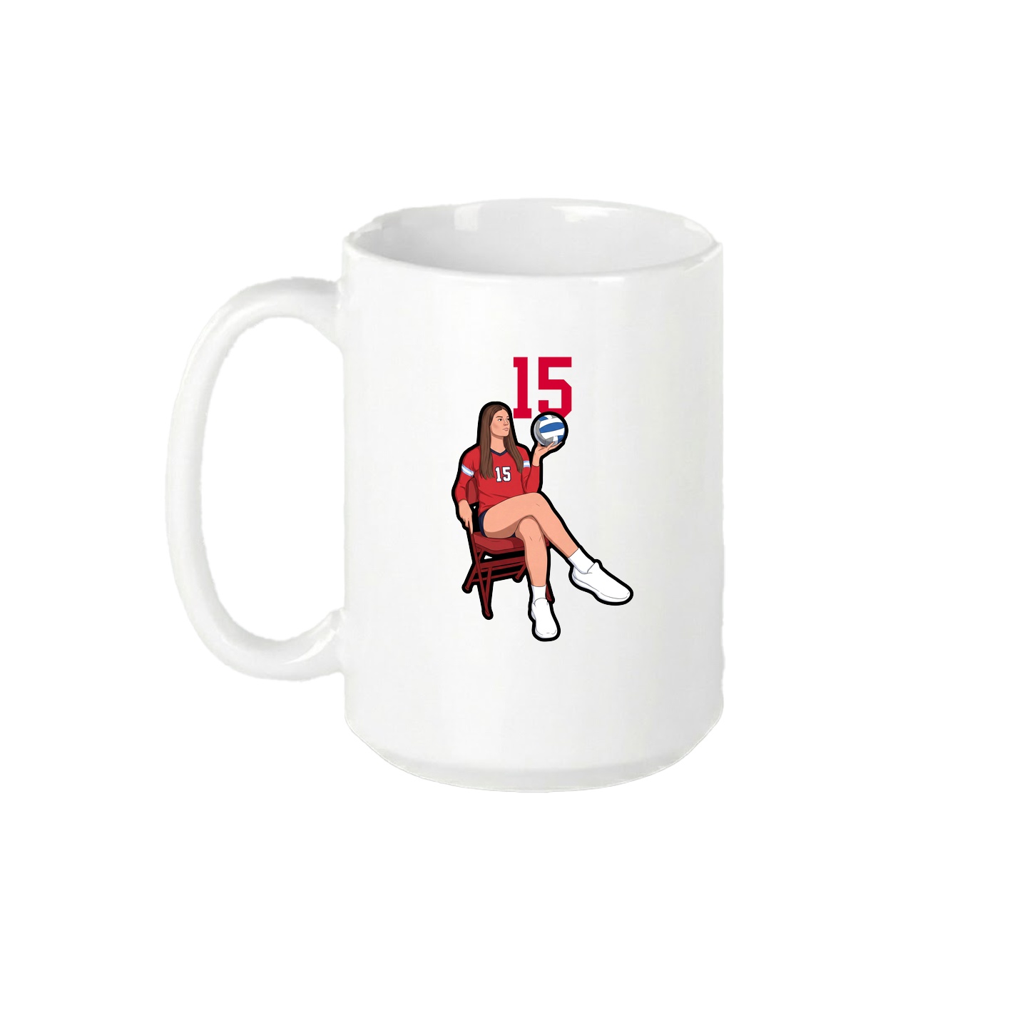 15oz Coffee Mug — Number Top in White