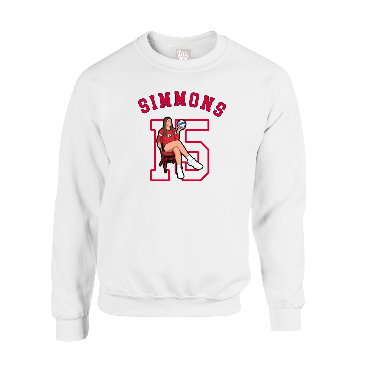 Fleece Crew — Shirsey Arch in White