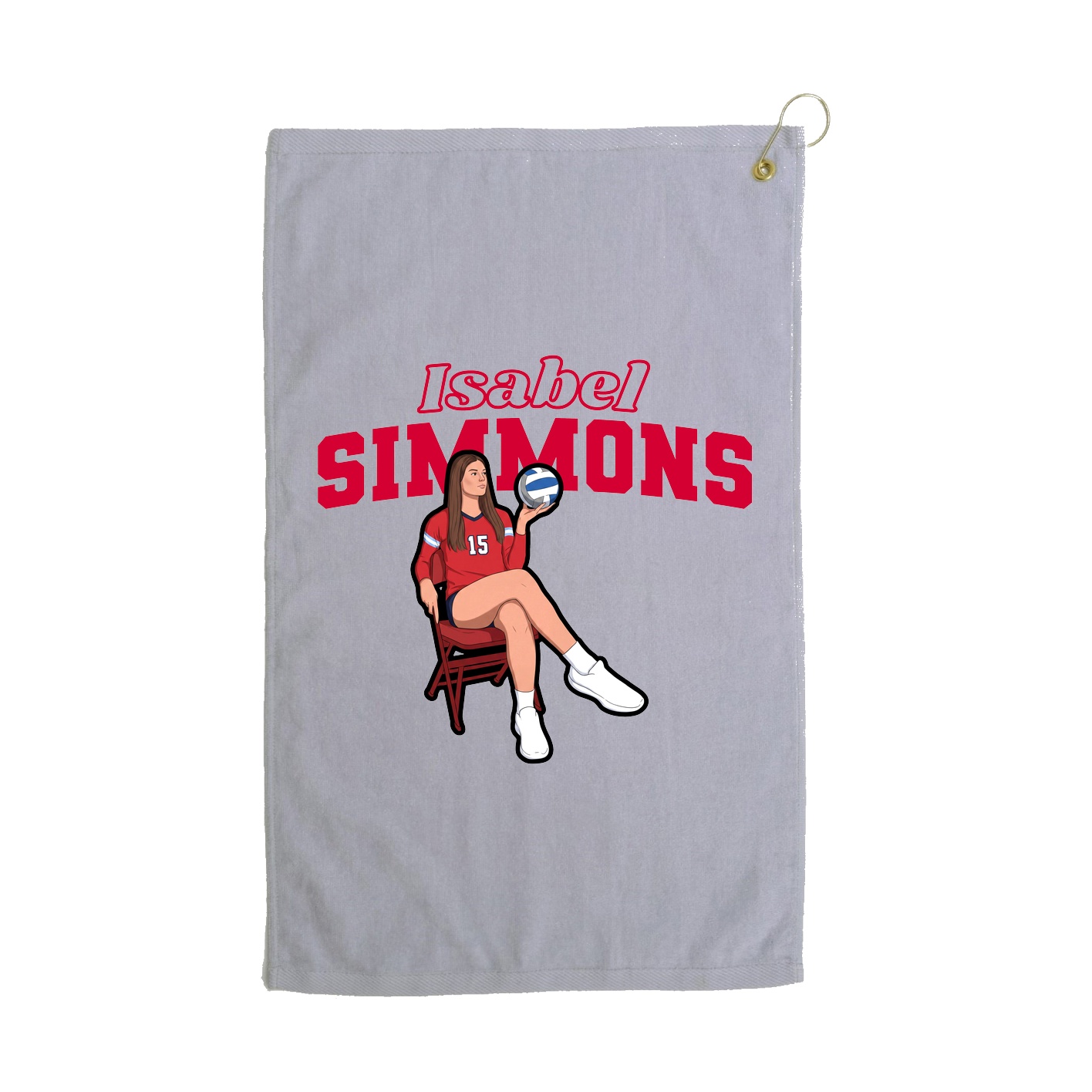 Golf Towel — Name Arch in Grey