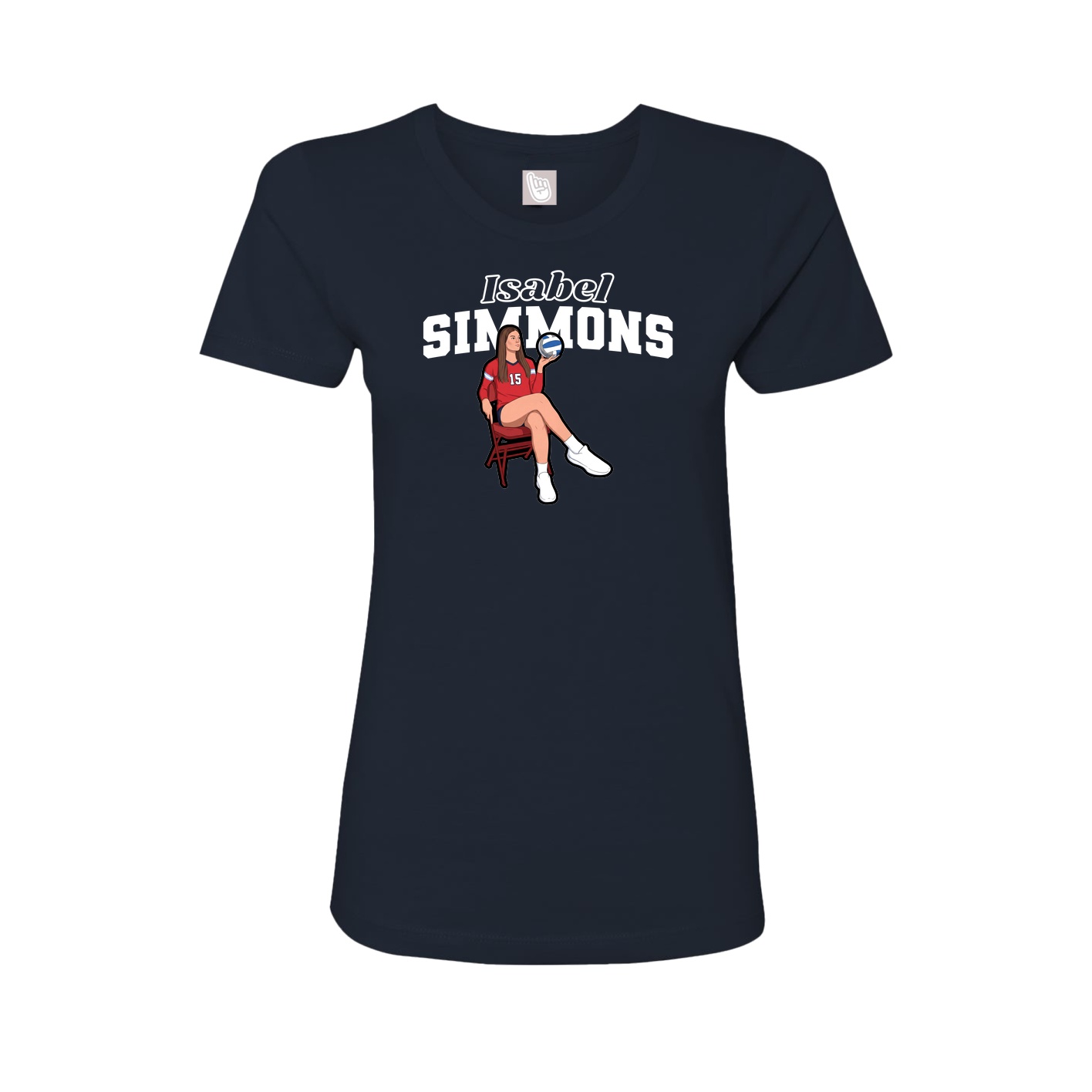 Fitted Women's Tee — Name Arch in Navy