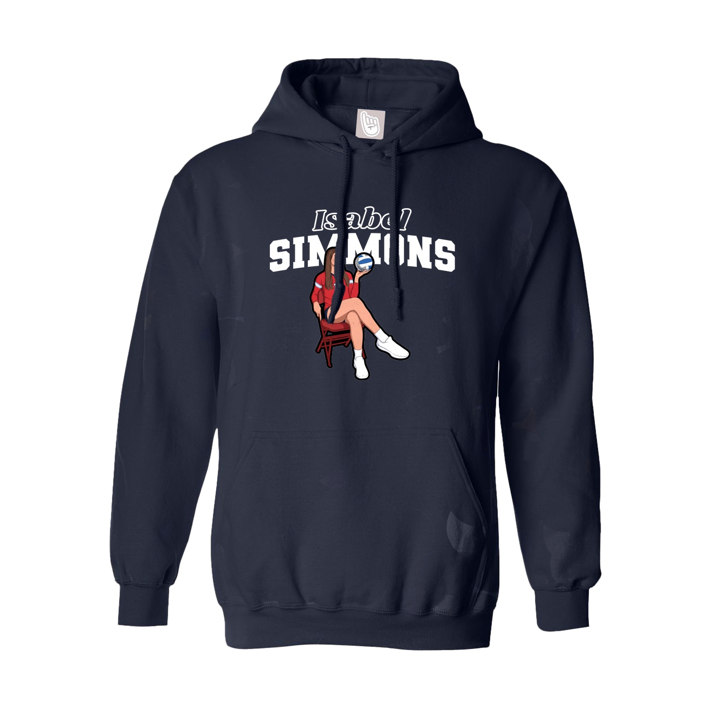 Youth Hoodie — Name Arch in Navy