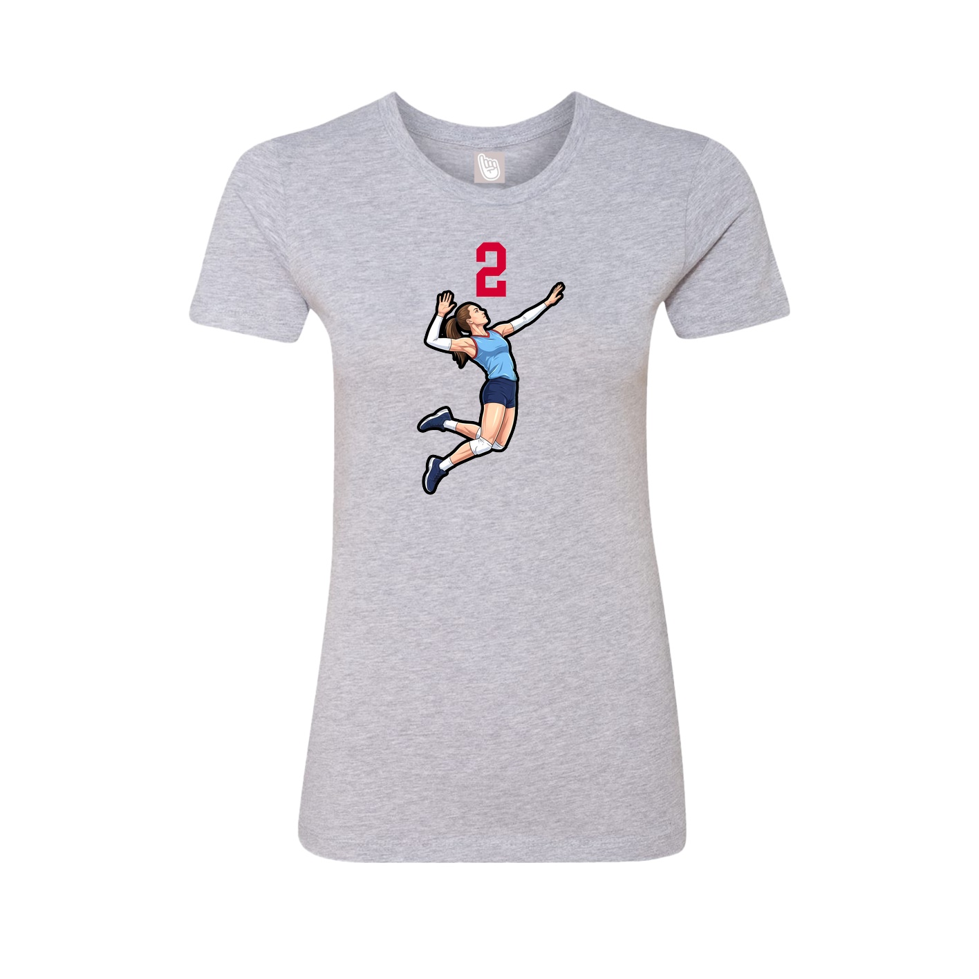 Fitted Women's Tee — Number Top in Grey