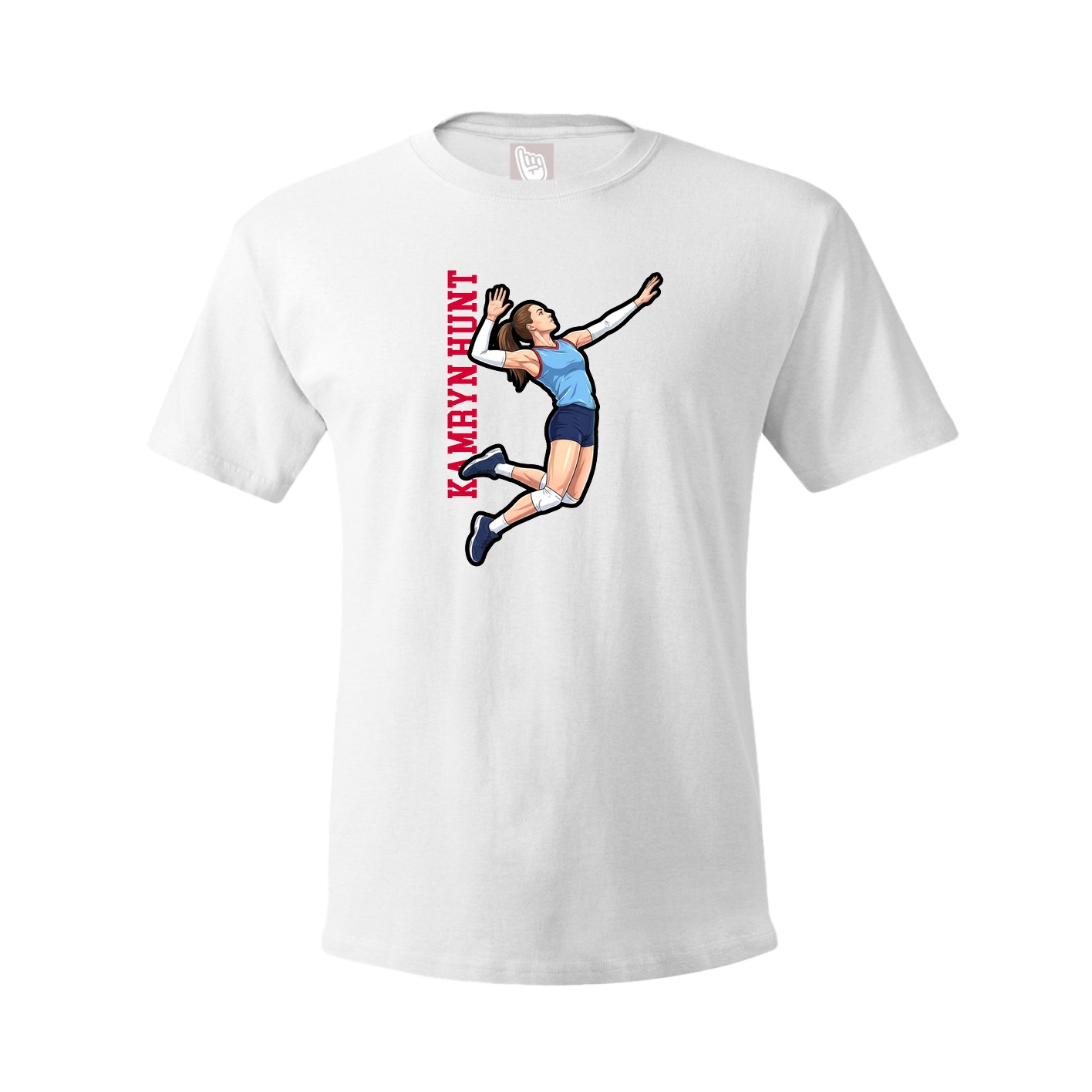 Youth Tee — Name Vertical in White
