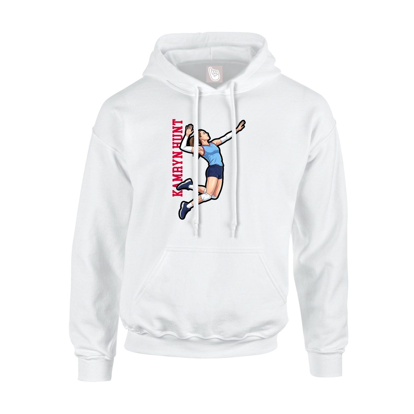 Hoodie — Name Vertical in White