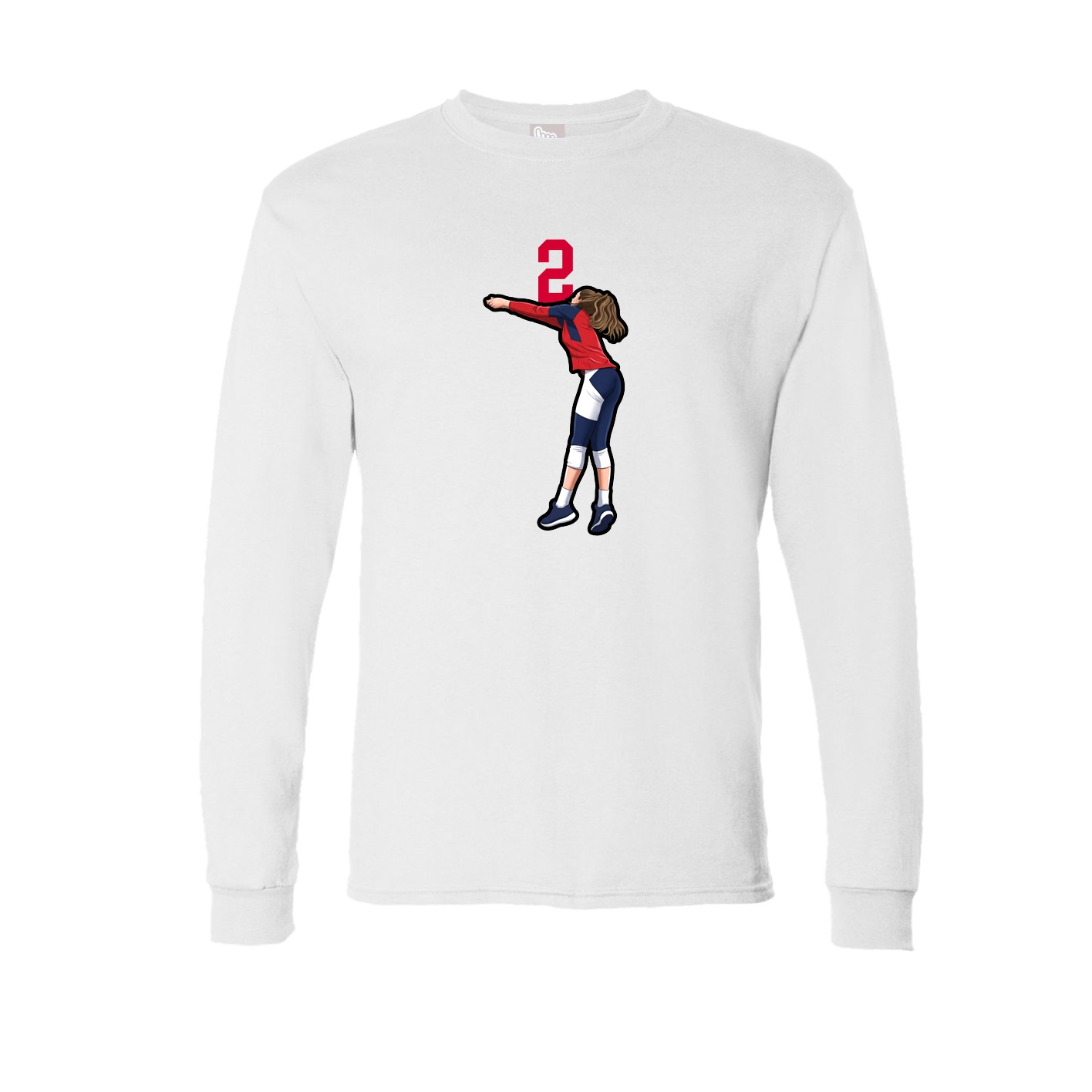 Long Sleeve Tee — Number Top in White